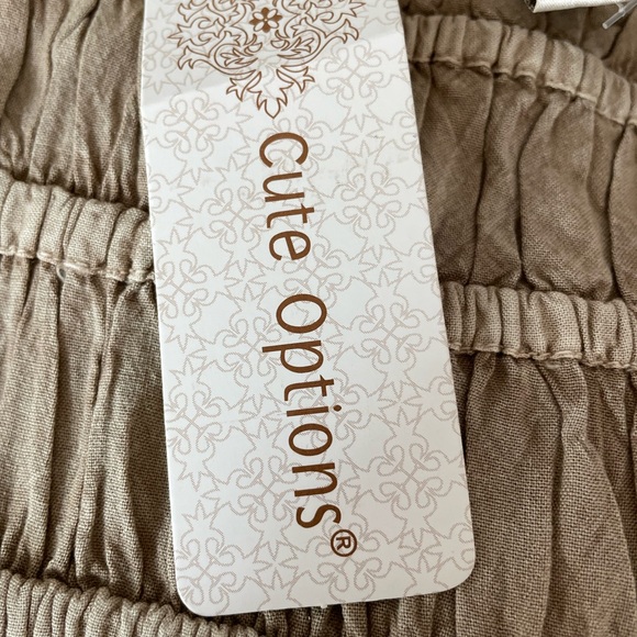 Cute Options Boho Cottagecore Tan Embroidered Tank/Camisole top, Size M - NWT - Picture 6 of 8